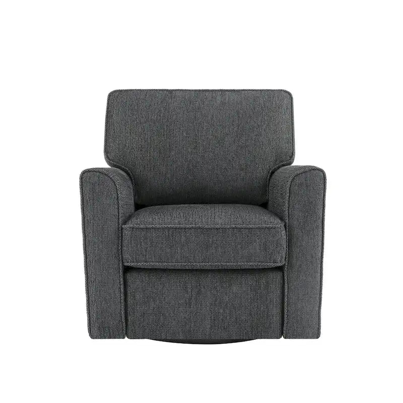 360 Swivel Chenille Accent Armchair with Side Pockets High Back Grey Green Red