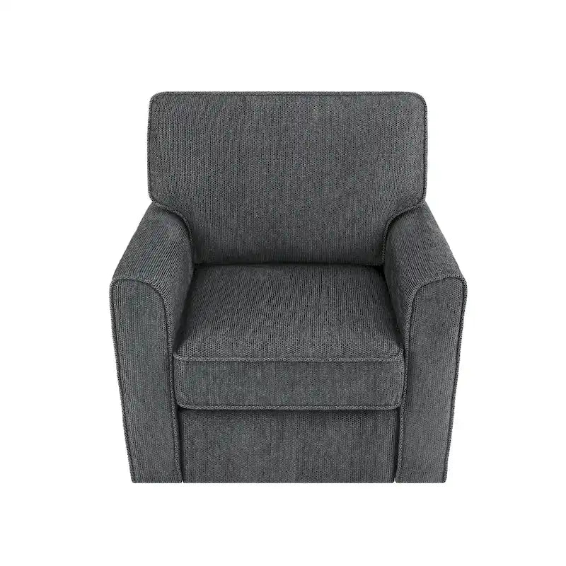 360 Swivel Chenille Accent Armchair with Side Pockets High Back Grey Green Red