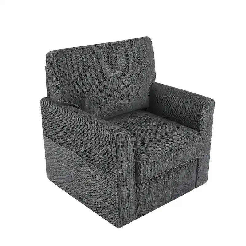 360 Swivel Chenille Accent Armchair with Side Pockets High Back Grey Green Red