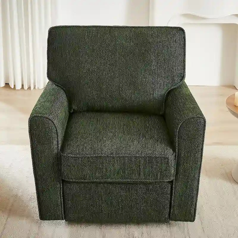 360 Swivel Chenille Accent Armchair with Side Pockets High Back Grey Green Red