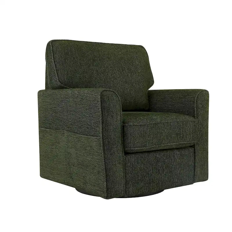 360 Swivel Chenille Accent Armchair with Side Pockets High Back Grey Green Red