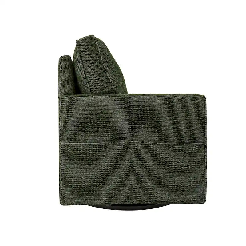 360 Swivel Chenille Accent Armchair with Side Pockets High Back Grey Green Red