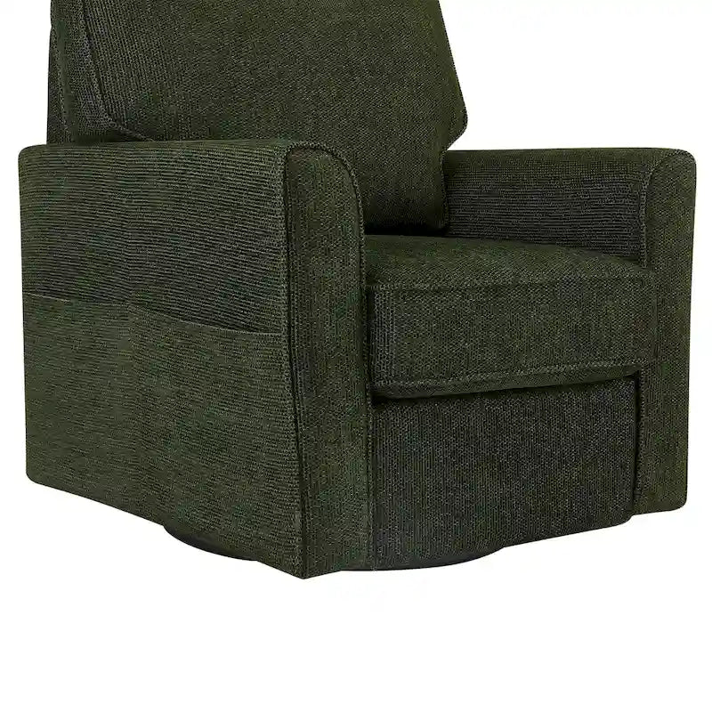 360 Swivel Chenille Accent Armchair with Side Pockets High Back Grey Green Red