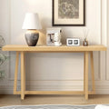 60 Inch A-Frame Console Table Entryway Hall Table Natural Grey Wood