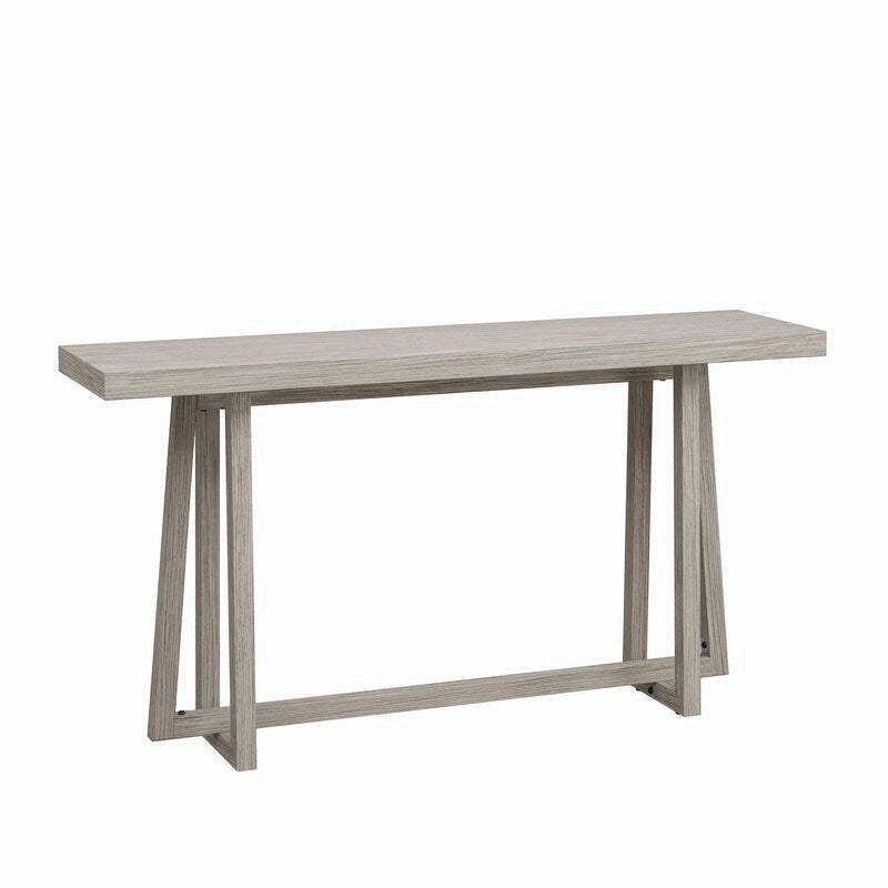 60 Inch A-Frame Console Table Entryway Hall Table Natural Grey Wood