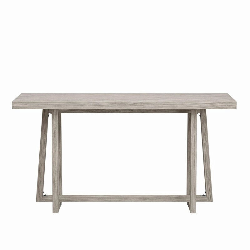 60 Inch A-Frame Console Table Entryway Hall Table Natural Grey Wood