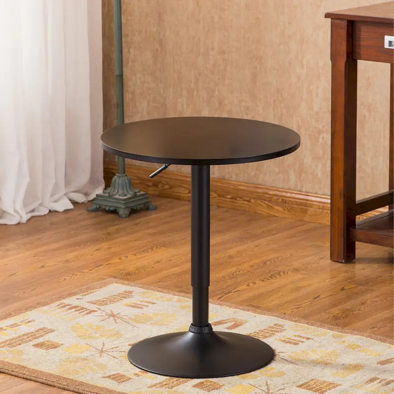 24 Modern Round End Table with Adjustable Pneumatic and Sturdy Base for Living Room