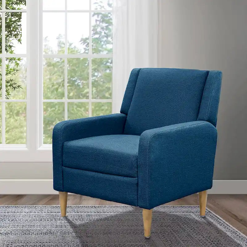 Modern Minimalist Upholstered Accent Armchair Solid Wood Legs Multi-Color