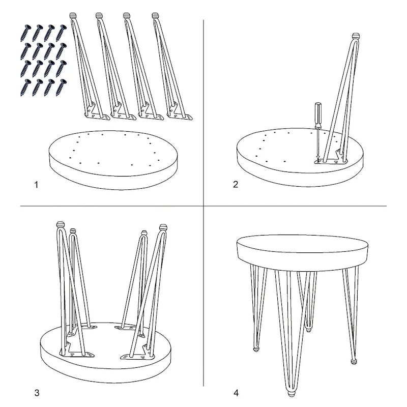 Natural Live Edge Round Wood Slab End Table Hairpin Legs