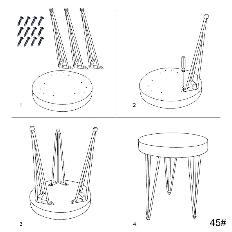 Natural Live Edge Round Wood Slab End Table Hairpin Legs