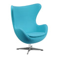 Mid-Century Wool Fabric Egg Swivel Tilt Lounge Chair Chrome Base Multi-Color