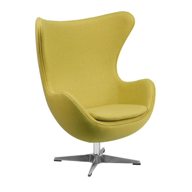 Mid-Century Wool Fabric Egg Swivel Tilt Lounge Chair Chrome Base Multi-Color
