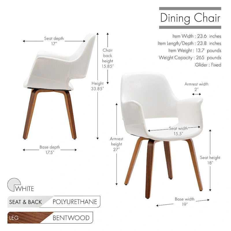Set of 2 PU Leather Dining Chairs Bentwood Legs Barrel Armchair Blue Green White Black