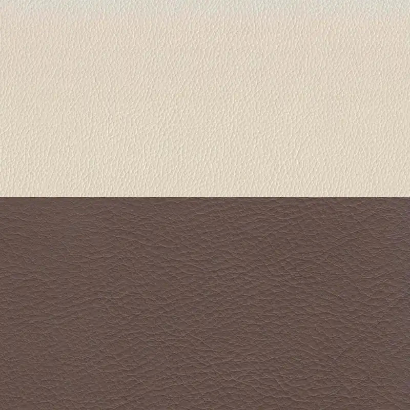 Top-Grain Leather Loveseat Pocketed Coil Springs Two-Tone Vanilla White Truffle Brown