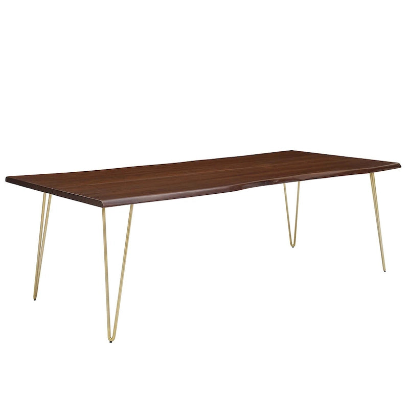 Live Edge Acacia Wood Dining Table Butterfly Joint Hairpin Legs