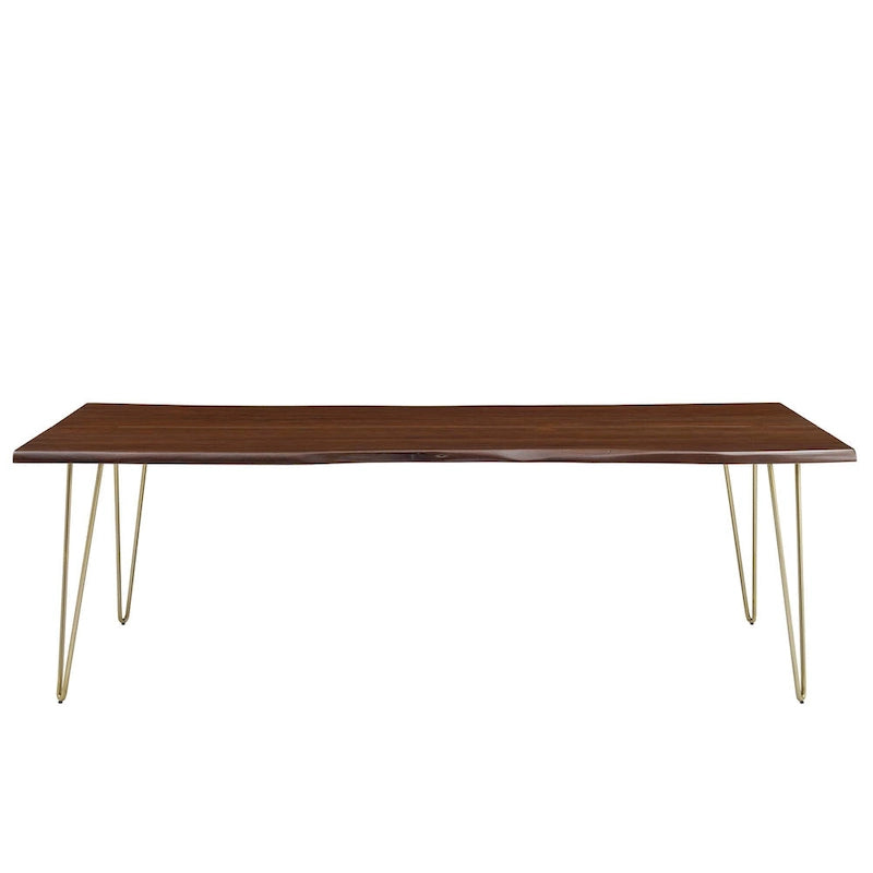 Live Edge Acacia Wood Dining Table Butterfly Joint Hairpin Legs
