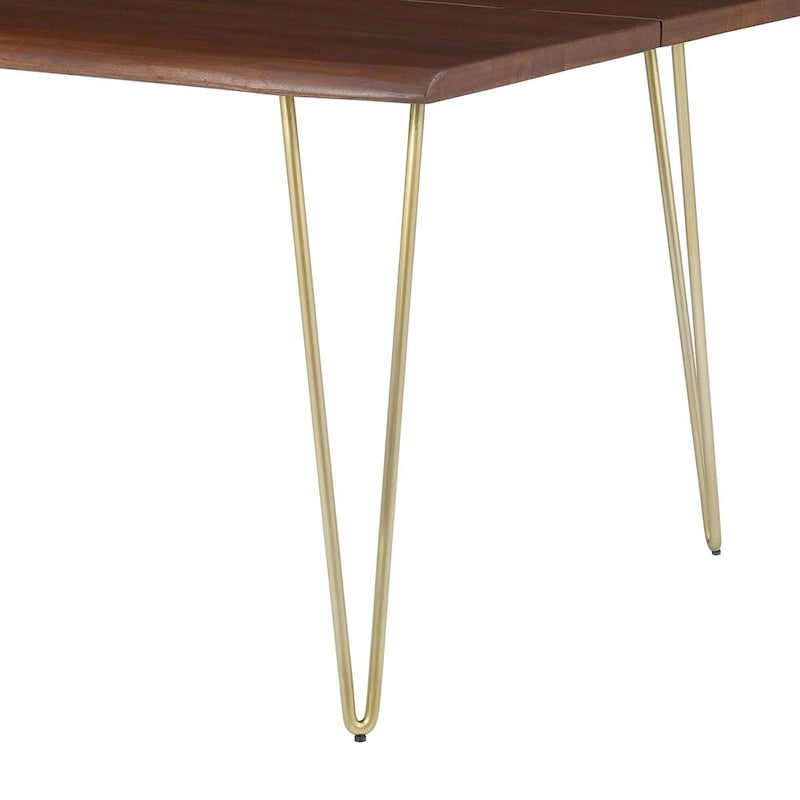 Live Edge Acacia Wood Dining Table Butterfly Joint Hairpin Legs