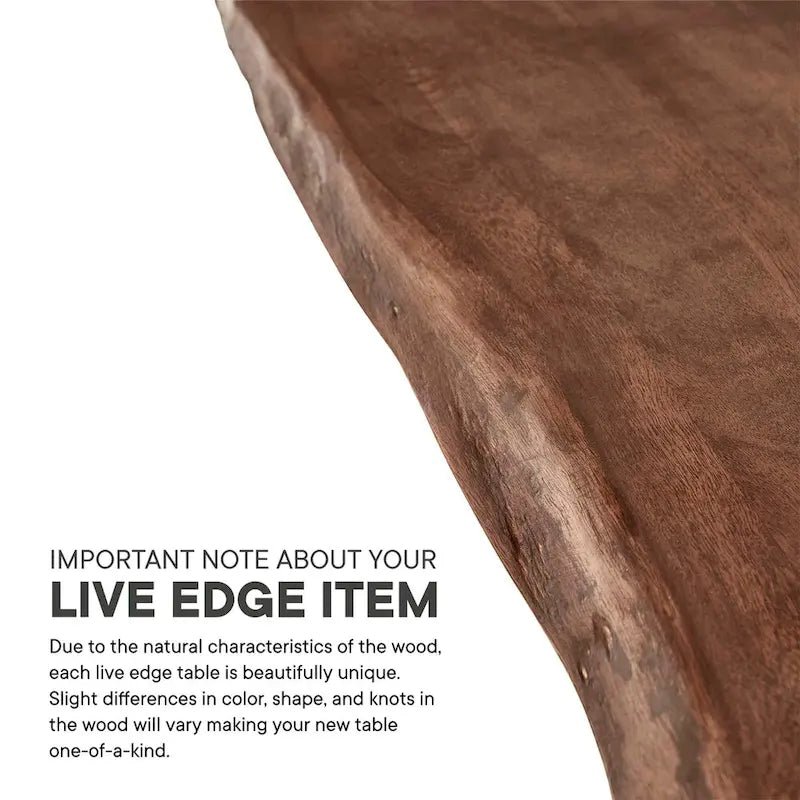 Live Edge Acacia Wood Dining Table Butterfly Joint Hairpin Legs
