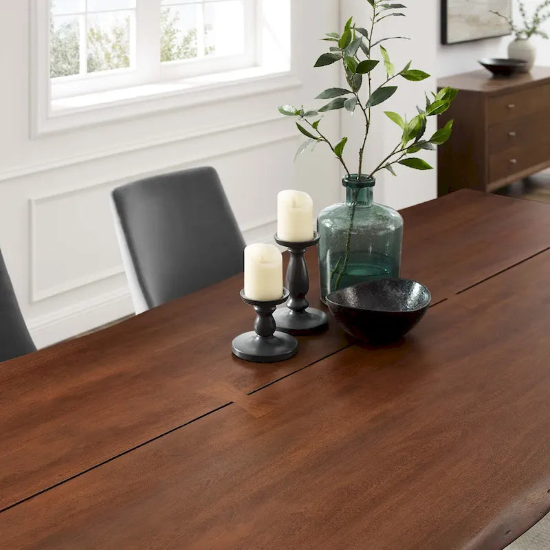 Live Edge Acacia Wood Dining Table Butterfly Joint Hairpin Legs