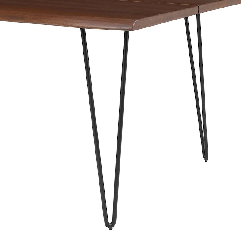 Live Edge Acacia Wood Dining Table Butterfly Joint Hairpin Legs