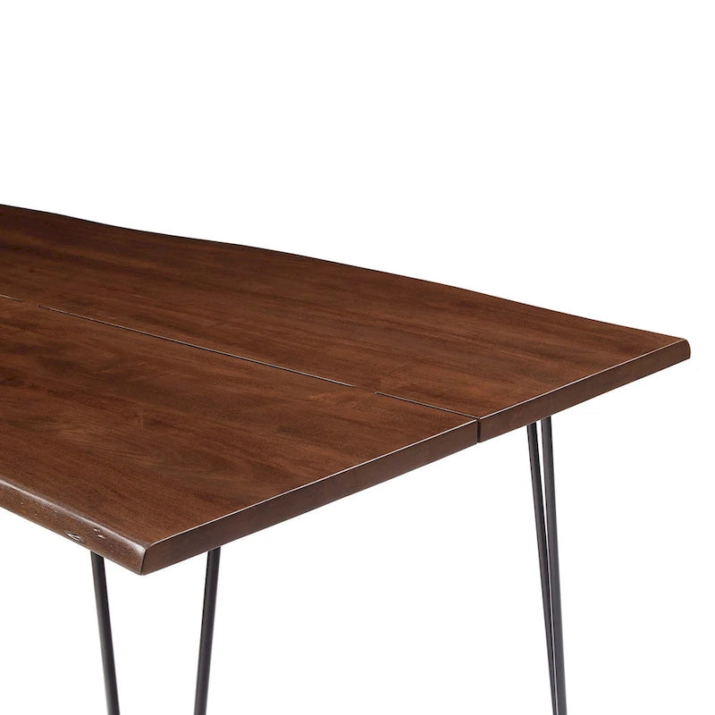 Live Edge Acacia Wood Dining Table Butterfly Joint Hairpin Legs