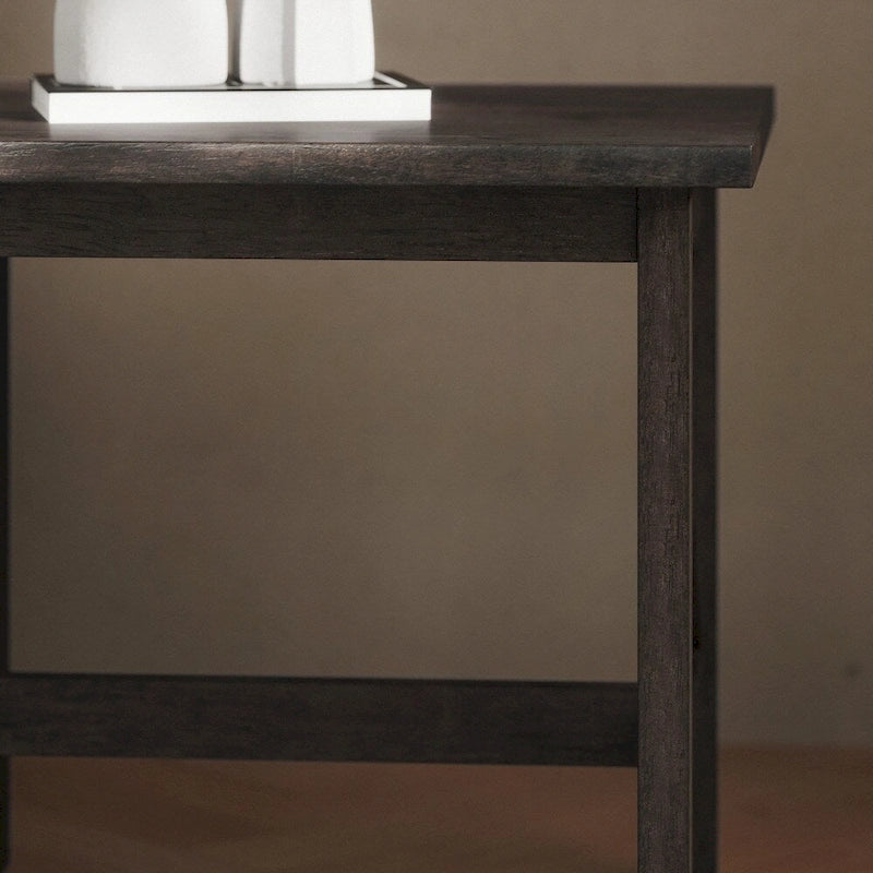 Solid Wood Farmhouse X-Frame End Table Side Table Dark Gray Walnut