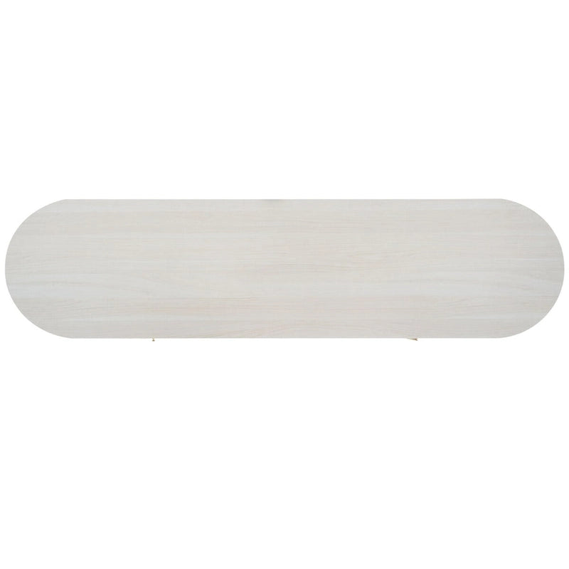 4-Door Tambour Sliding Sideboard Media Stand Curved Edges Metal Base